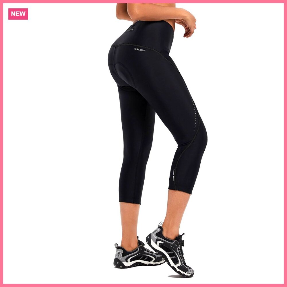 High Waist 4D Padded Cycling Capris with Pockets, UPF50+